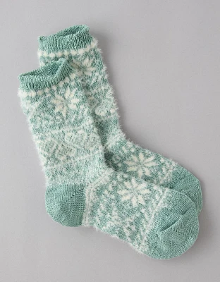 Mi-chaussettes en jersey jacquard à motif de neige AE