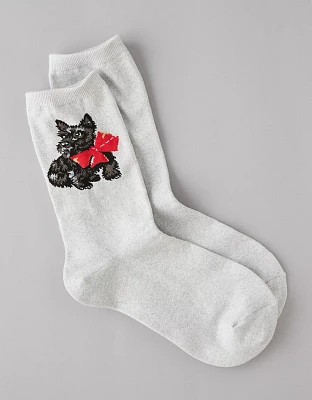 Mi-chaussettes à motif de chien et boucle AE