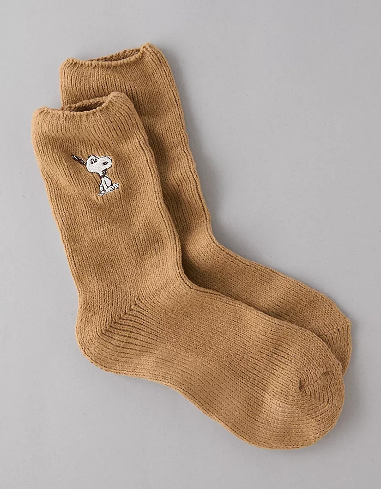 AE Snoopy Embroidered Crew Socks