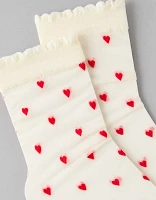 AE Sheer Hearts Boyfriend Socks