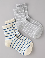 AEO Striped '90s Crew Socks 2-Pack