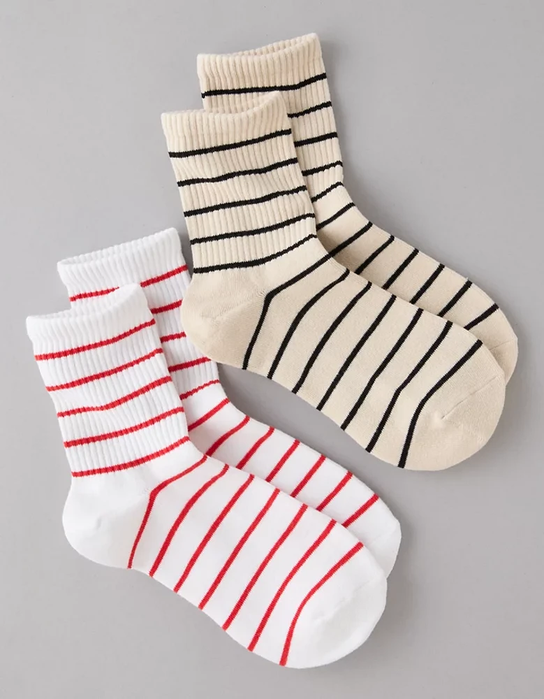 AE Striped '90s Crew Socks 2-Pack