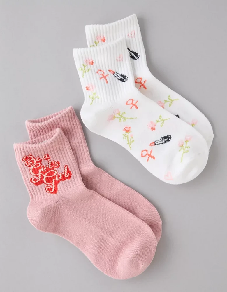 AE Girl's Girl Boyfriend Socks 2-Pack