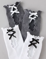 AE Ruffle Bow Crew Socks 2-Pack