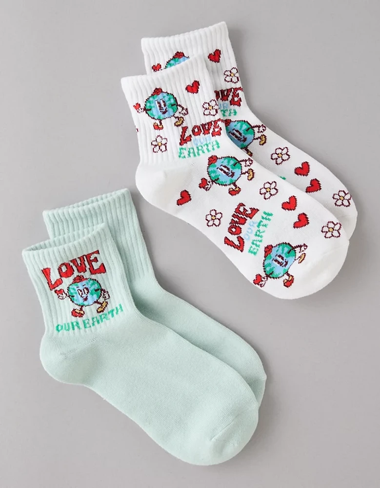 Lot de deux paires de chaussettes petit ami Jour de la Terre AE