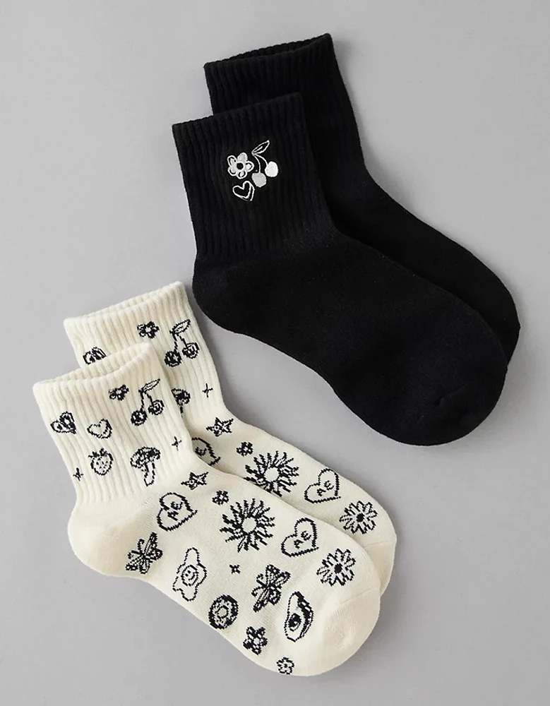 Lot de deux paires de chaussettes petit ami griffonnage AE