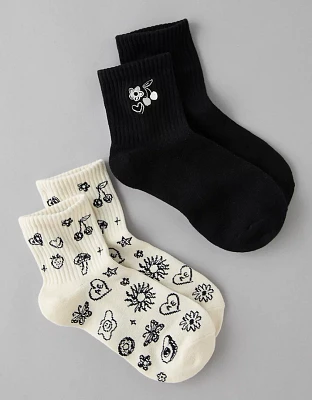 AE Doodle Boyfriend Socks 2-Pack