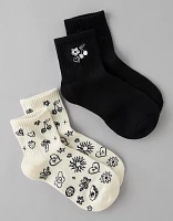 Lot de deux paires de chaussettes petit ami griffonnage AE