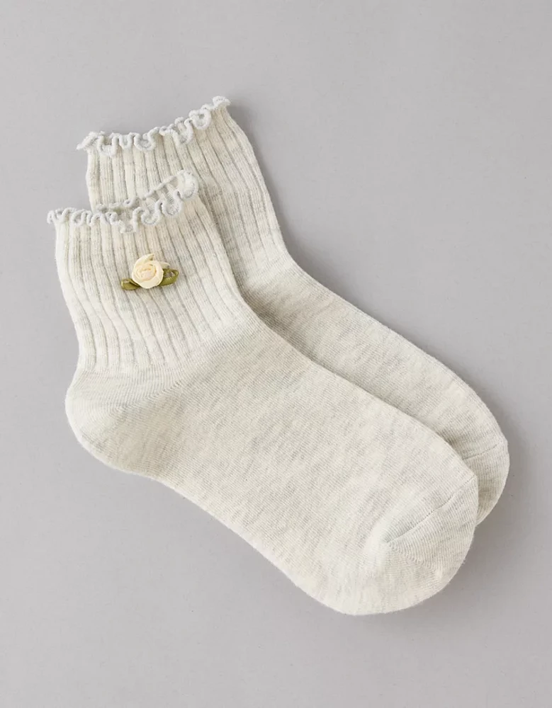 AEO Rose Boyfriend Ruffle Socks