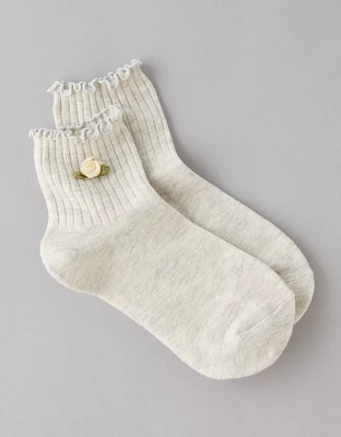 AEO Rose Boyfriend Ruffle Socks