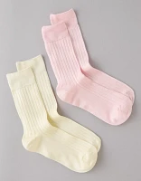 Lot de deux paires de mi-chaussettes pour pantalon AE