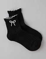 AE Ruffled Bow Boyfriend Socks