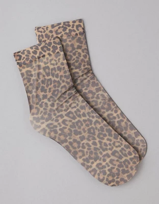 Chaussettes petit ami diaphanes à motif léopard AE