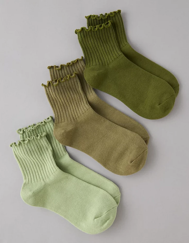 AE Ruffle Boyfriend Socks 3-Pack