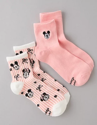 Lot de deux paires de chaussettes petit ami à rayures Disney AE