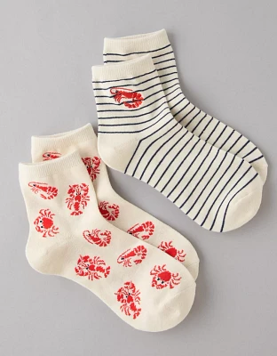 Lot de deux paires de chaussettes petit ami homard AE