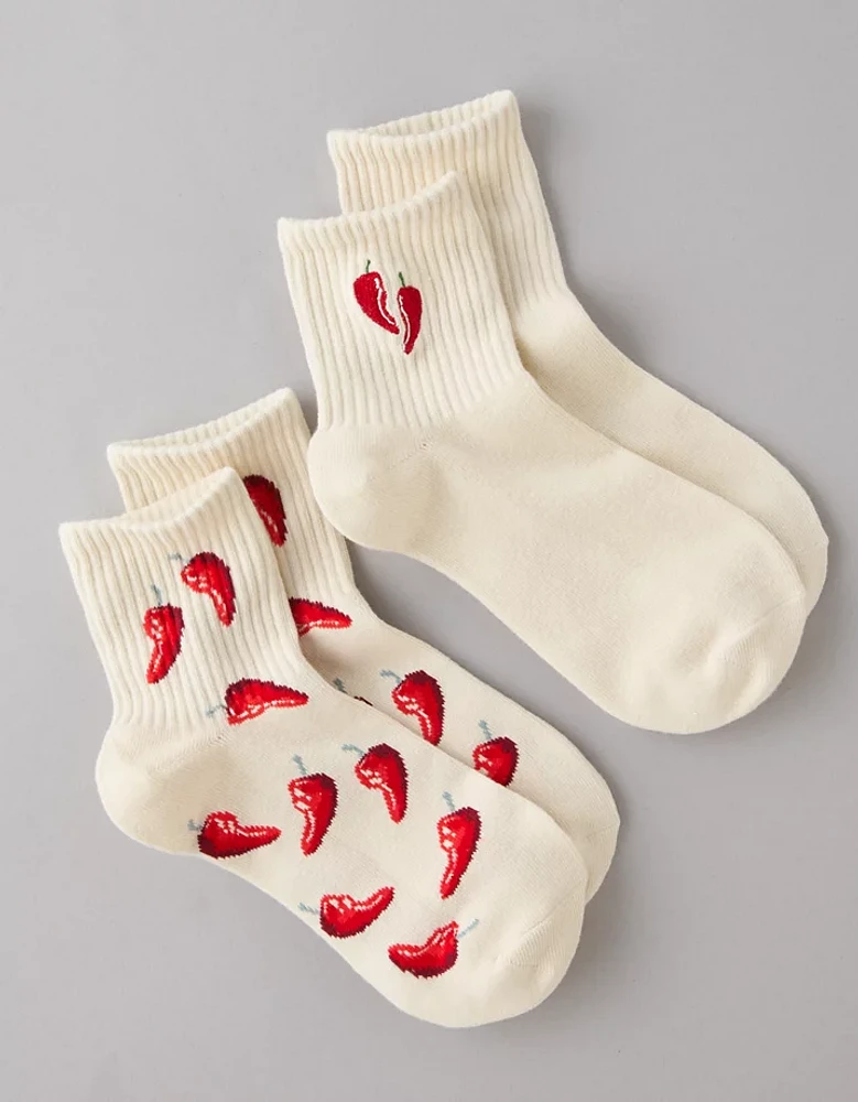 Lot de deux paires de chaussettes petit ami piment chili AE