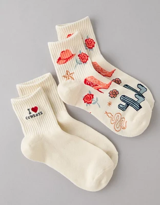 Lot de deux paires de chaussettes petit ami I Love Cowboys AE