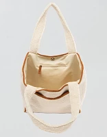 SDHC Faux Shearling Tote Bag