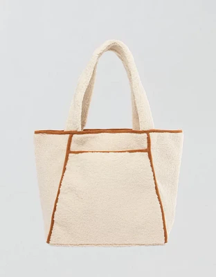 SDHC Faux Shearling Tote Bag