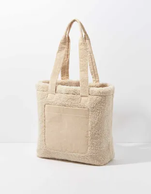 AEO Cozy Corduroy Sherpa Tote Bag