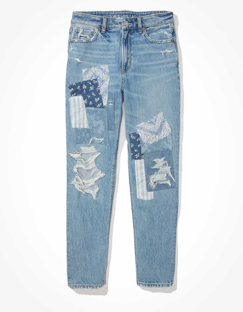 AE Patched Mom Straight Jean