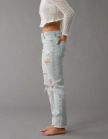 AE Strigid Ripped Crackle Mom Jean