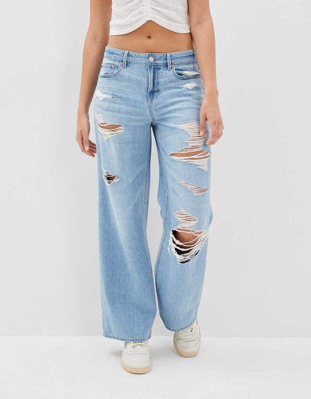 AE Curvy Super High-Waisted Baggy Wide-Leg Cargo Jean