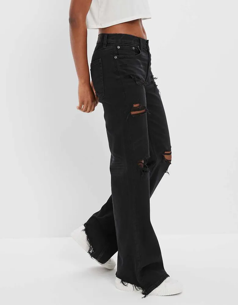 AE Ripped Low-Rise Baggy Flare Jean