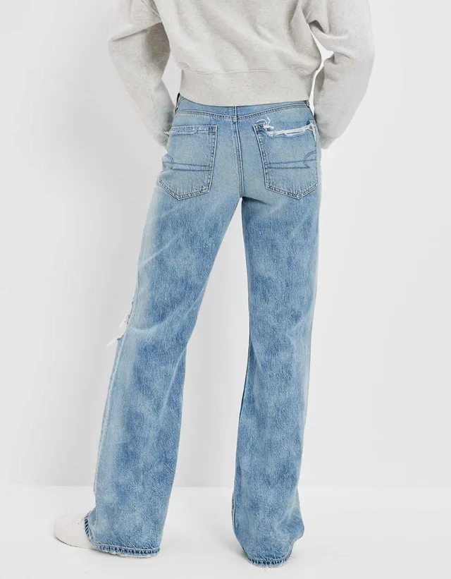 AE Dreamy Drape Ripped Super High-Waisted Baggy Wide-Leg Jean