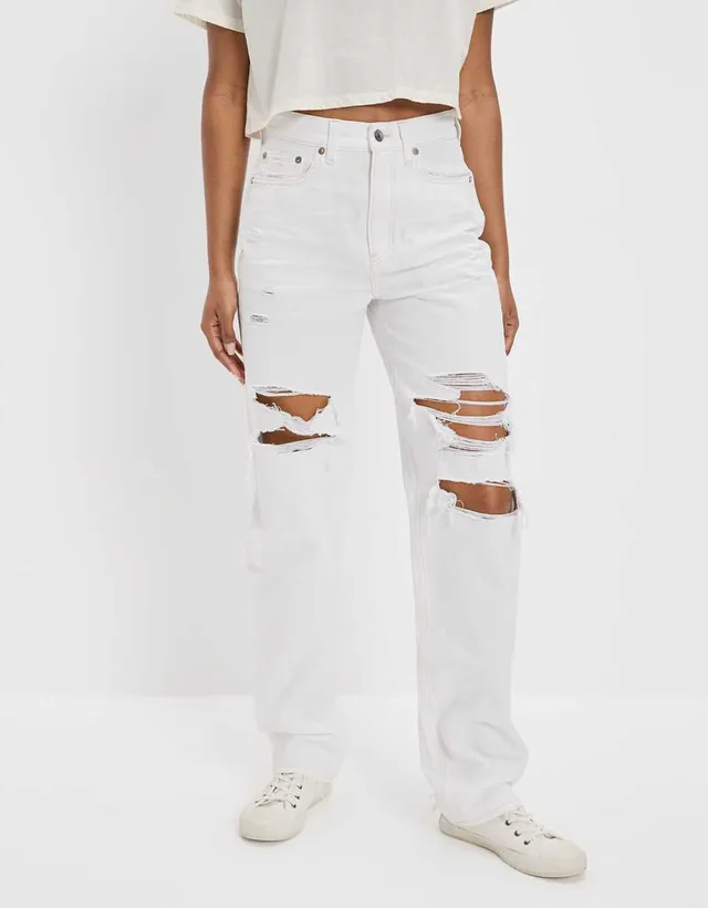 Express High Waisted Crossover Waistband Ripped Skinny Jeans