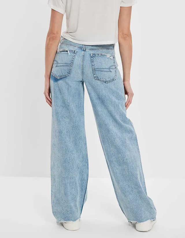 AE Dreamy Drape Ripped Low-Rise Baggy Flare Jean