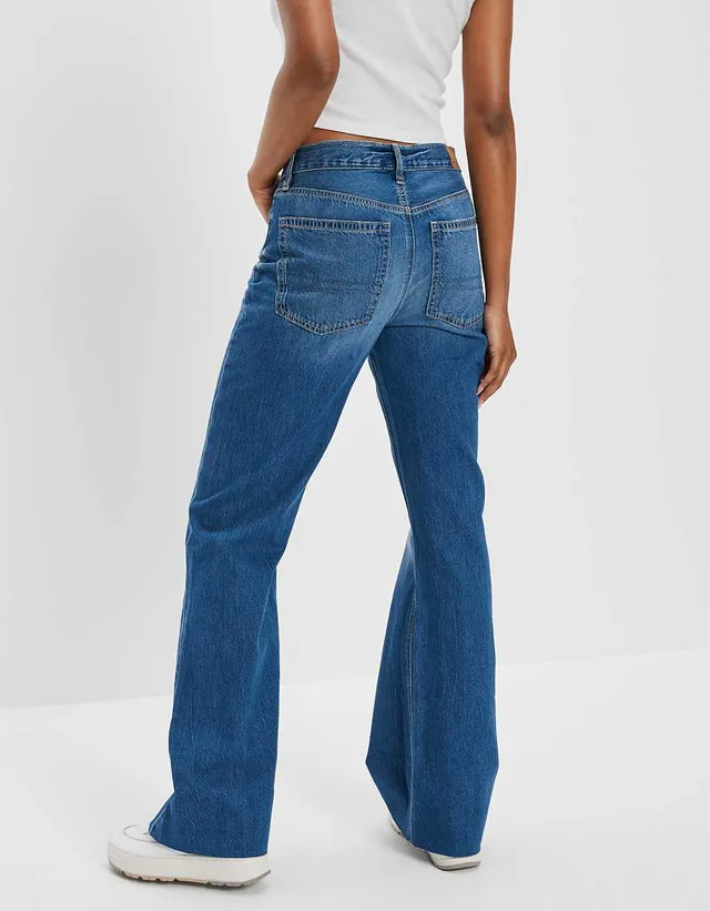 AE Dreamy Drape Ripped Low-Rise Baggy Flare Jean