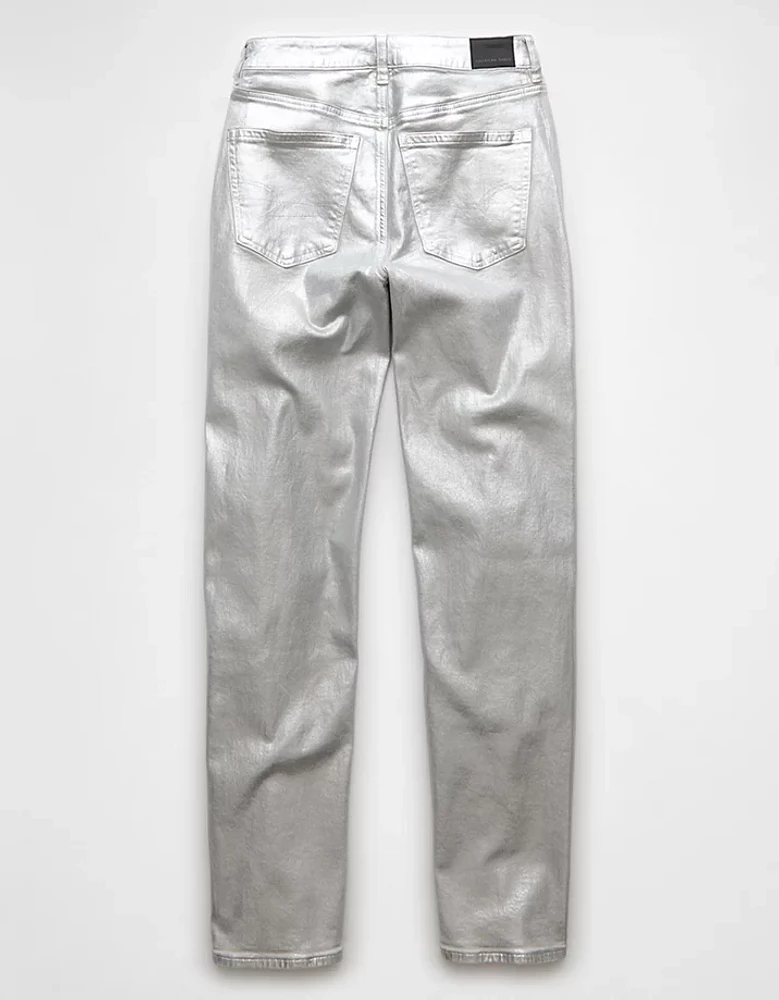 AE Stretch Metallic Super High-Waisted Baggy Straight Jean