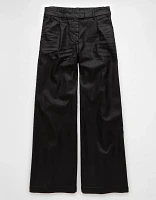 AE Stretch High-Waisted Ultra Wide-Leg Coated Trouser Jean