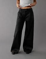 AE Stretch High-Waisted Ultra Wide-Leg Coated Trouser Jean