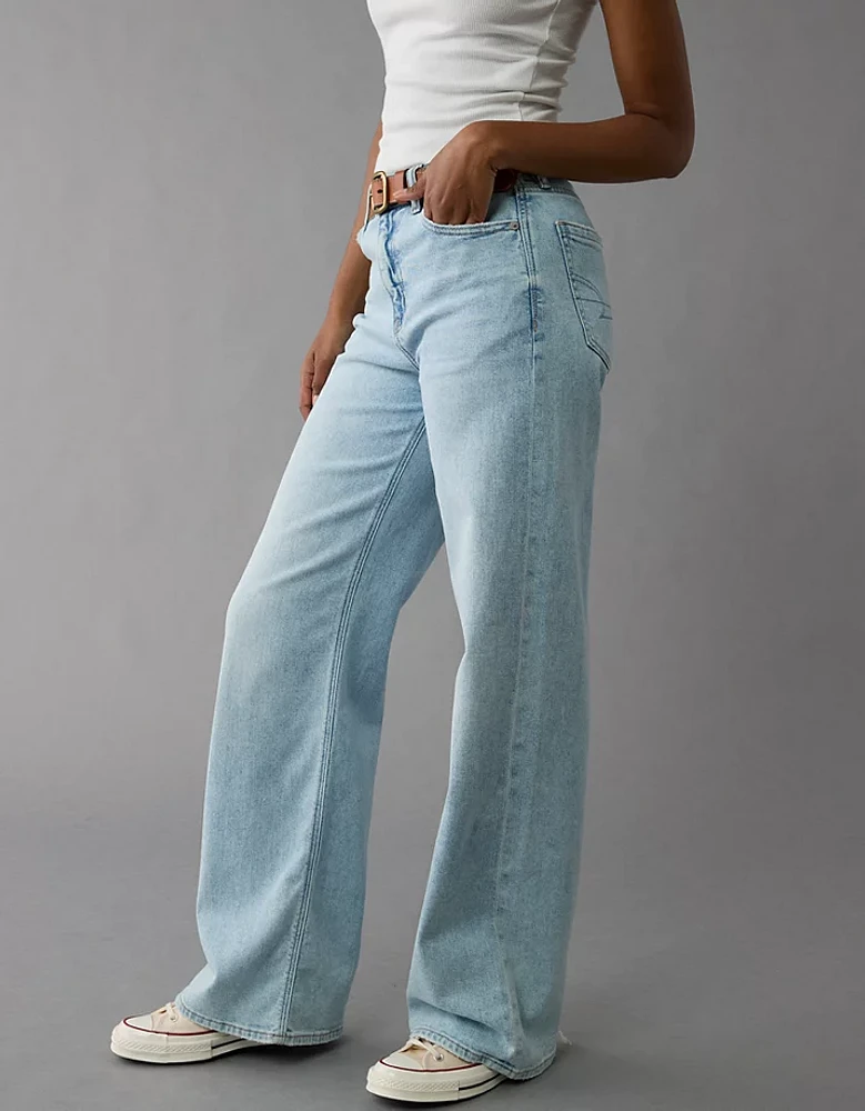 AE Dreamy Drape Stretch Super High-Waisted Baggy Wide-Leg Jean