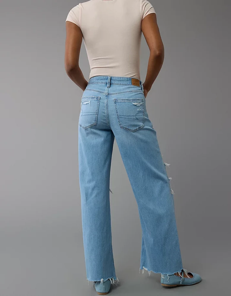 Jean ample à jambe large taille très haute déchiré et extensible Dreamy Drape AE