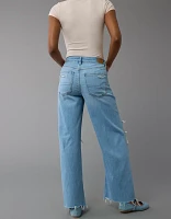 Jean ample à jambe large taille très haute déchiré et extensible Dreamy Drape AE