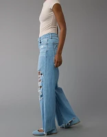 Jean ample à jambe large taille très haute déchiré et extensible Dreamy Drape AE