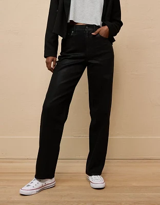 AE Stretch Coated Super High-Waisted Baggy Straight Jean