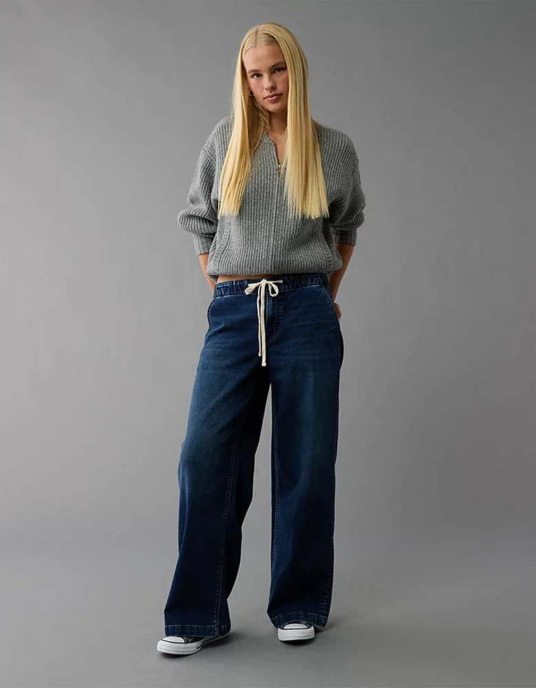 AE Dreamy Drape Cozy Low-Rise Baggy Wide-Leg Jean