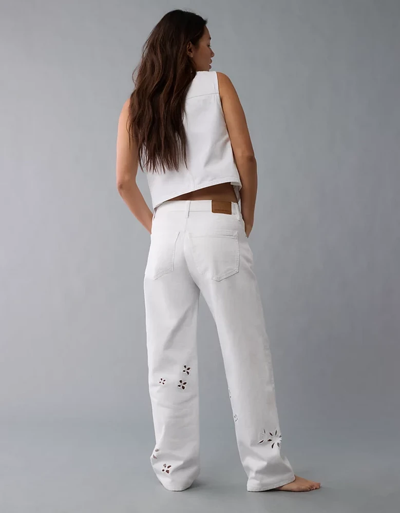 AE Strigid Embroidered Low-Rise Ex-Boyfriend Jean