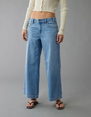 Jean court ample à jambe large et taille basse extensible AE