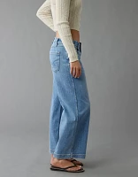 Jean court ample à jambe large et taille basse extensible AE