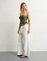 Jean à ceinture élastique jambe très large et taille basse extensible AE