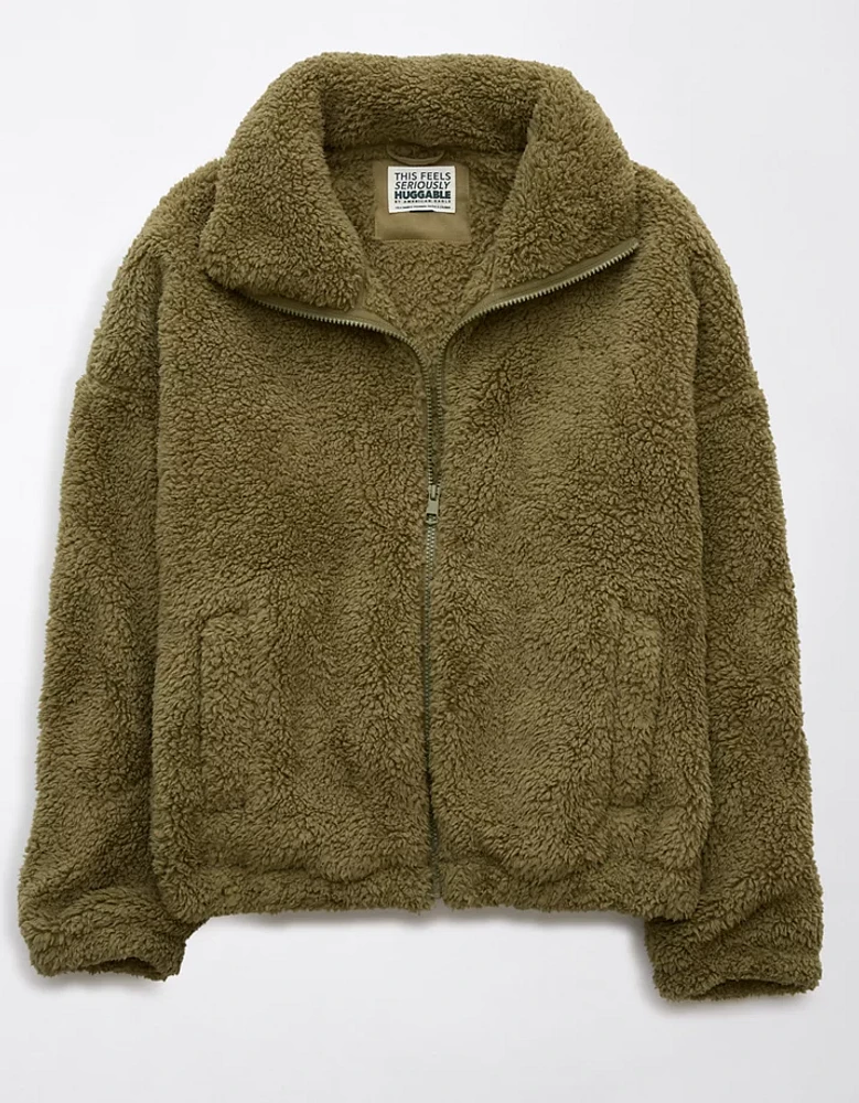 AE Zip-Up Bear Hug Sherpa Sweatshirt