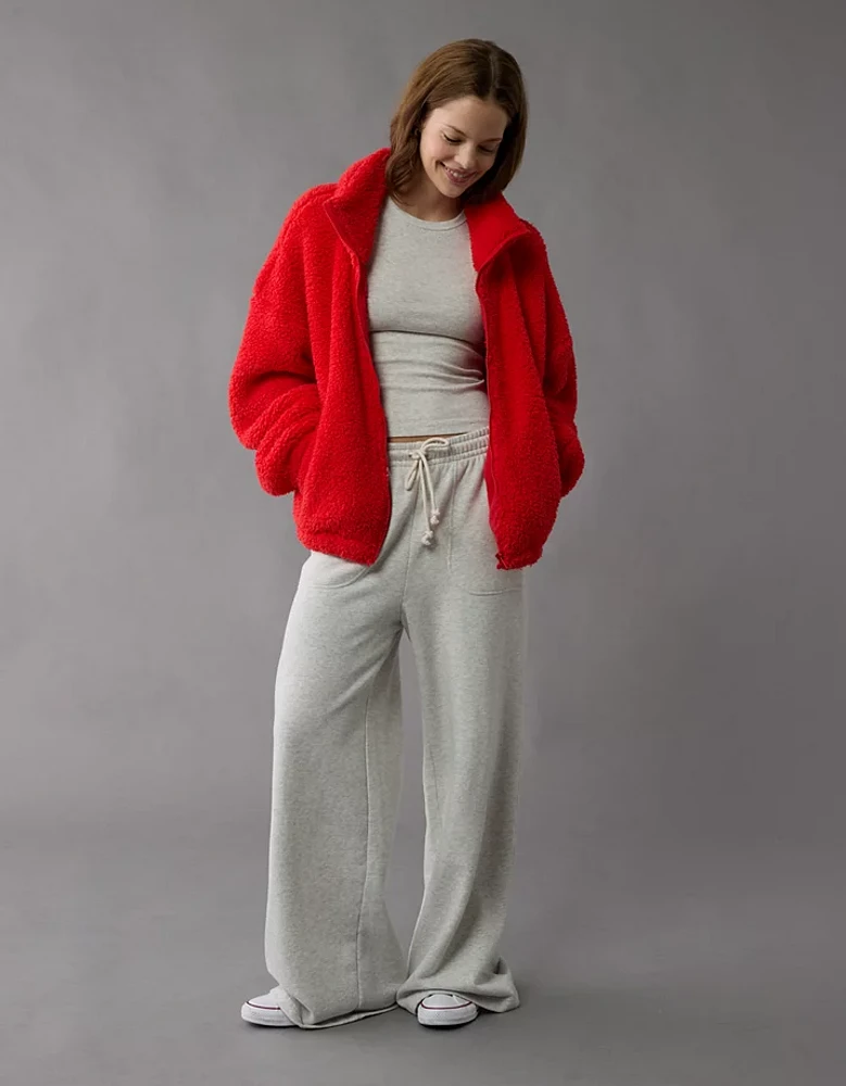 AE Zip-Up Bear Hug Sherpa Sweatshirt