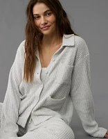 AE Fleece Waffle Button-Up Sweatshirt