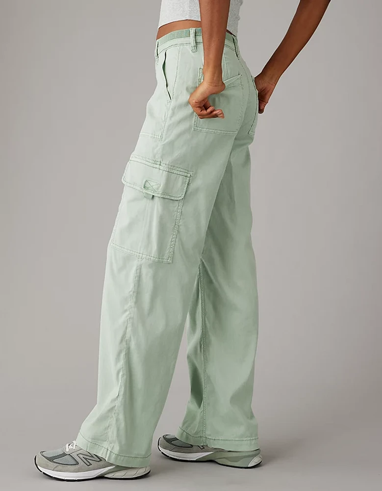 AE Dreamy Drape Stretch Cargo Super High-Waisted Baggy Wide-Leg Pant